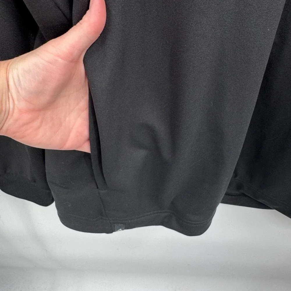 Adidas 1/4 Zip Golf Pullover Shirt M Black Polyester Pockets Golf Club of Edmond
